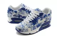 chaussures nike air max 90 femmes fleurs colorees explosion modeles bleu et blanc